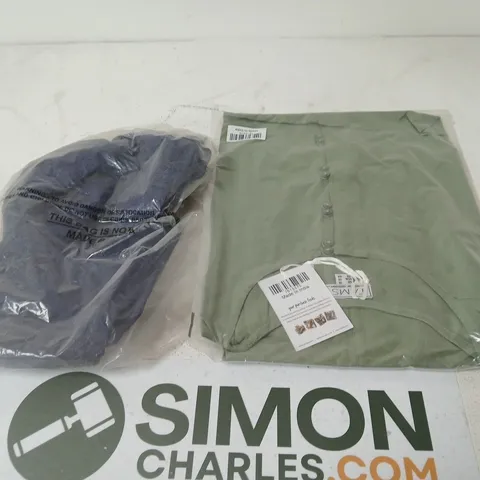 LARGE BOX OF WOMENS CLOTHING ITEMS IN VARIOUS STYLES , COLORS AND SIZES