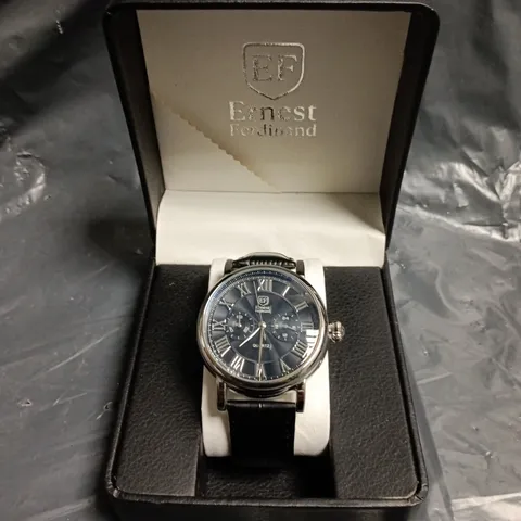 MENS ERNEST FERDINAND WATCH – FUNCTIONING SUB DIALS – LEATHER STRAP