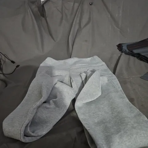 BOX OF APPROXIMATELY 25 ASSORTED CLOTHING ITEMS INCLUDING GREY JOGGERS , GOLD COLLARD TOP AND SUBSCRIBE BRALET 