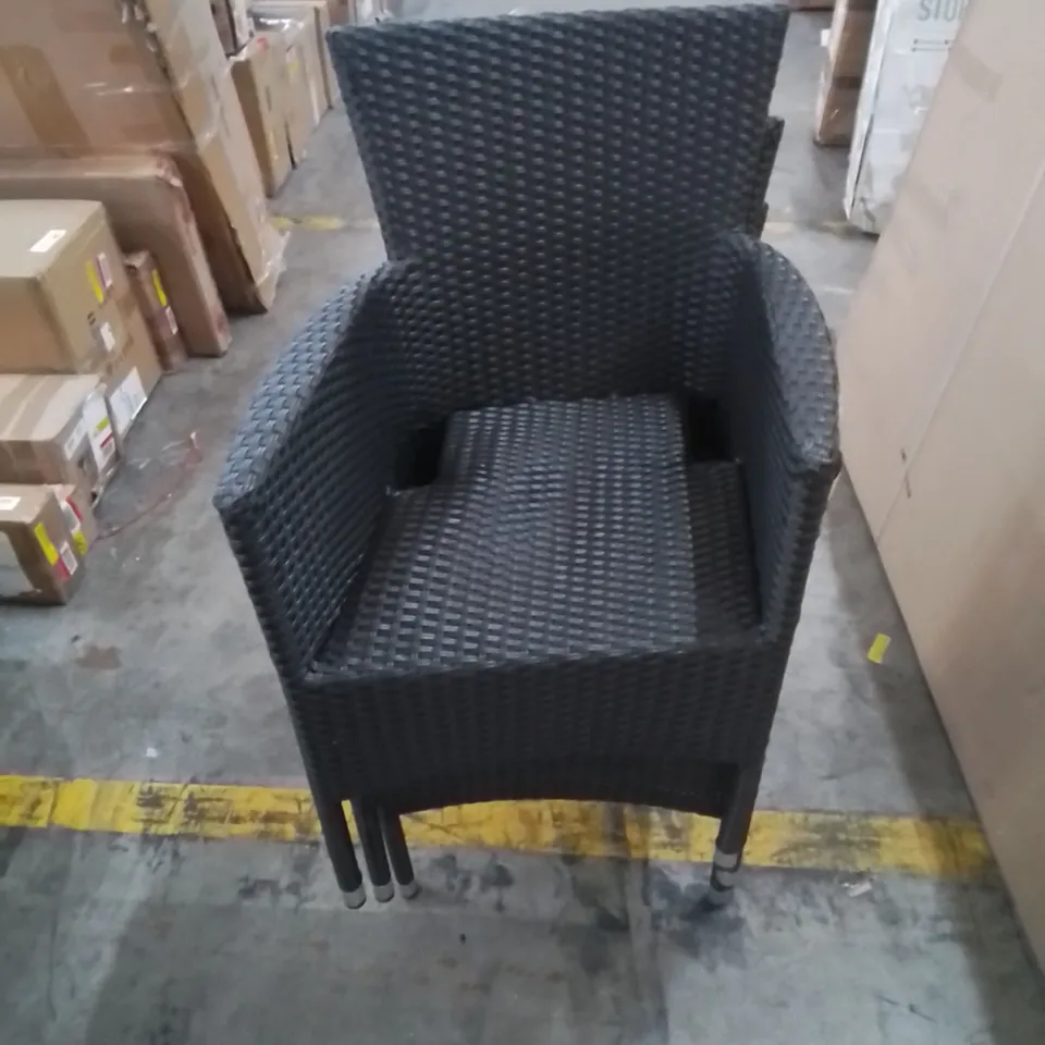 3 X APOLLA STACKING PATIO DINING ARMCHAIRS