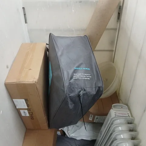 APPROXIMATELY 10 ASSORTED HOUSEHOLD PRODUCTS TO INCLUDE BEDDING, RADIATOR, STORAGE CONTAINER ETC - COLLECTION ONLY 