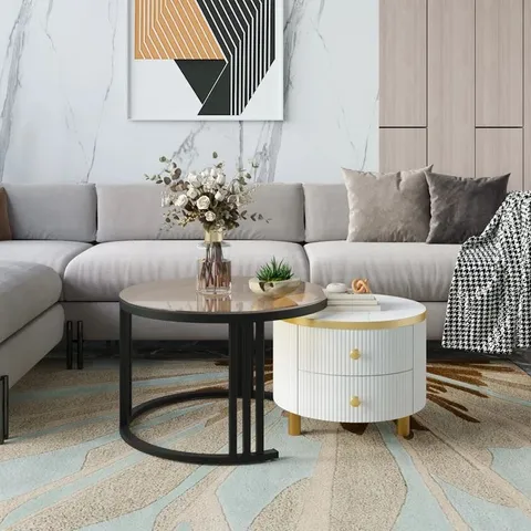 BOXED AMLING FRAME COFFEE TABLE WITH STORAGE
