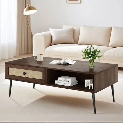 BOXED ANASTASSIA 120CM COFFEE TABLE WITH DRAWER