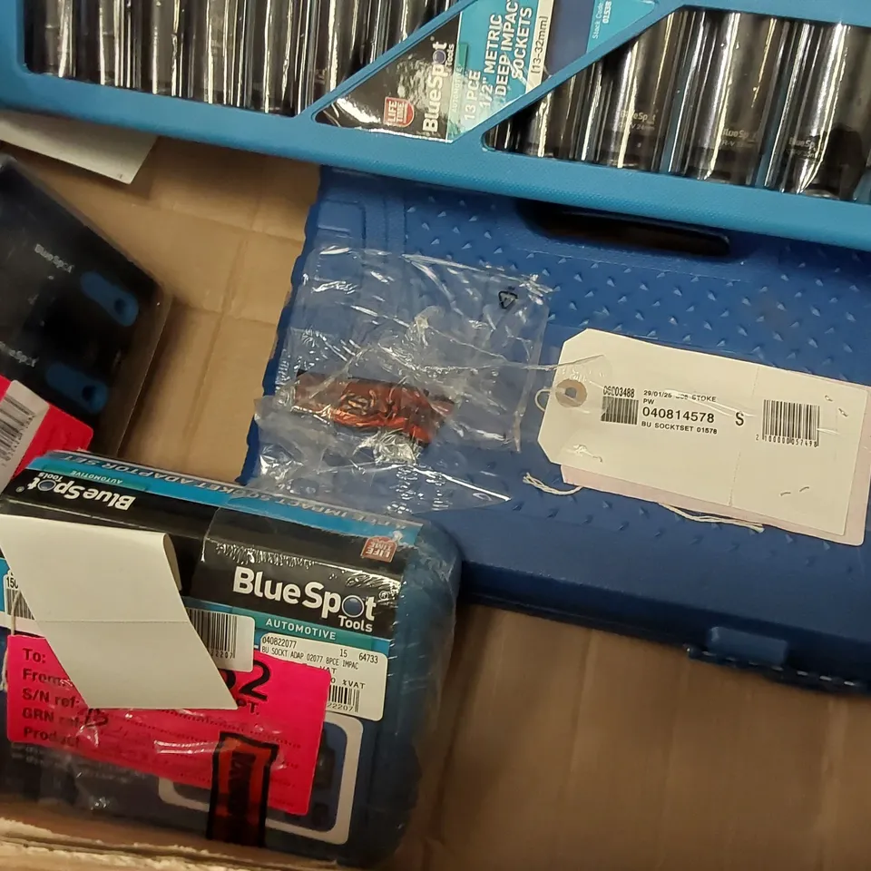 BOX CONTAINING AN ASSORTMENT OF BLUESPOT TOOLS