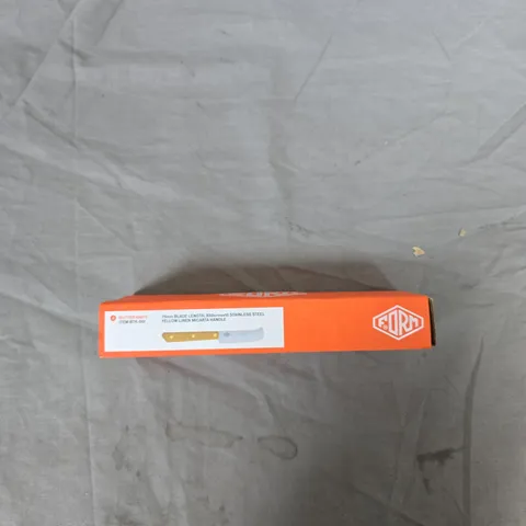 BUTTER KNIFE WITH YELLOW LINEN MICARTA HANDLE – 75MM BLADE, STAINLESS STEEL