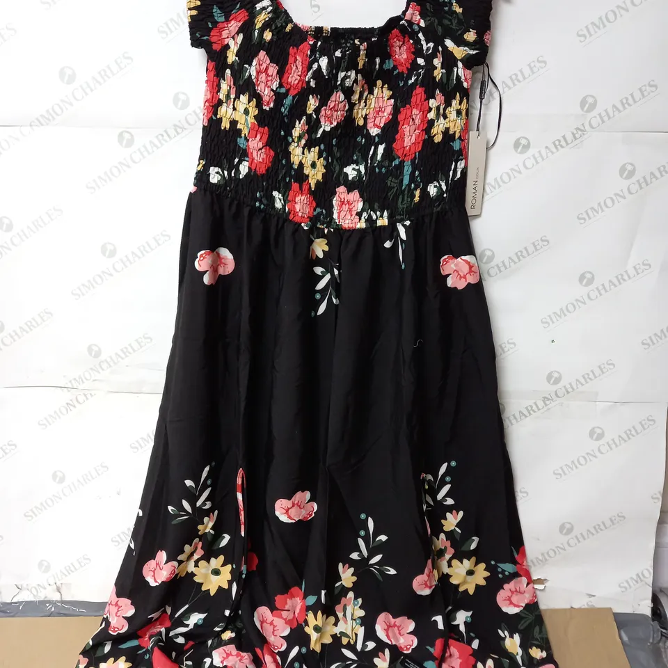 ROMAN BARDOT FLORAL MAXI DRESS - 18