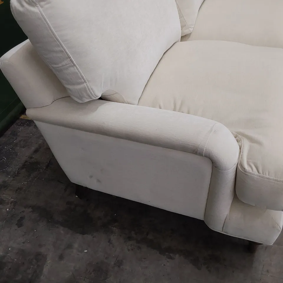 QUALITY BRITISH MADE LOUNGE Co THREE SEATER SOFA NATURAL FABRIC 