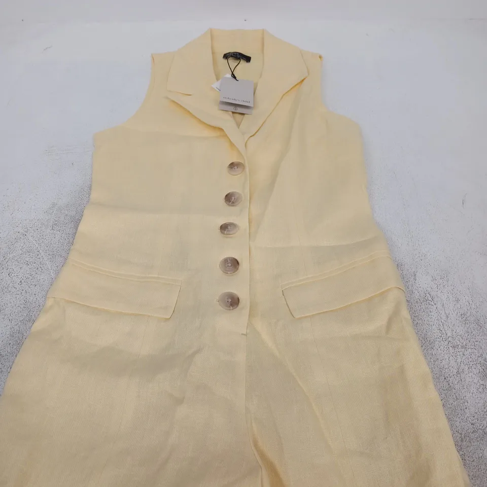 NOBODY'S CHILD TAILORED PLAYSUIT – YELLOW, UK 6 