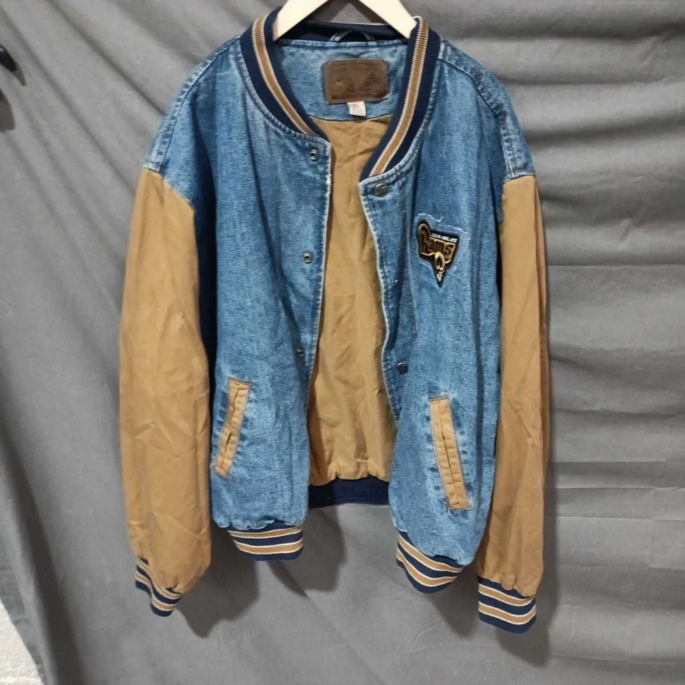 PORT AUTHORITY LOS ANGELES RAMS DENIM VARSITY JACKET – XL