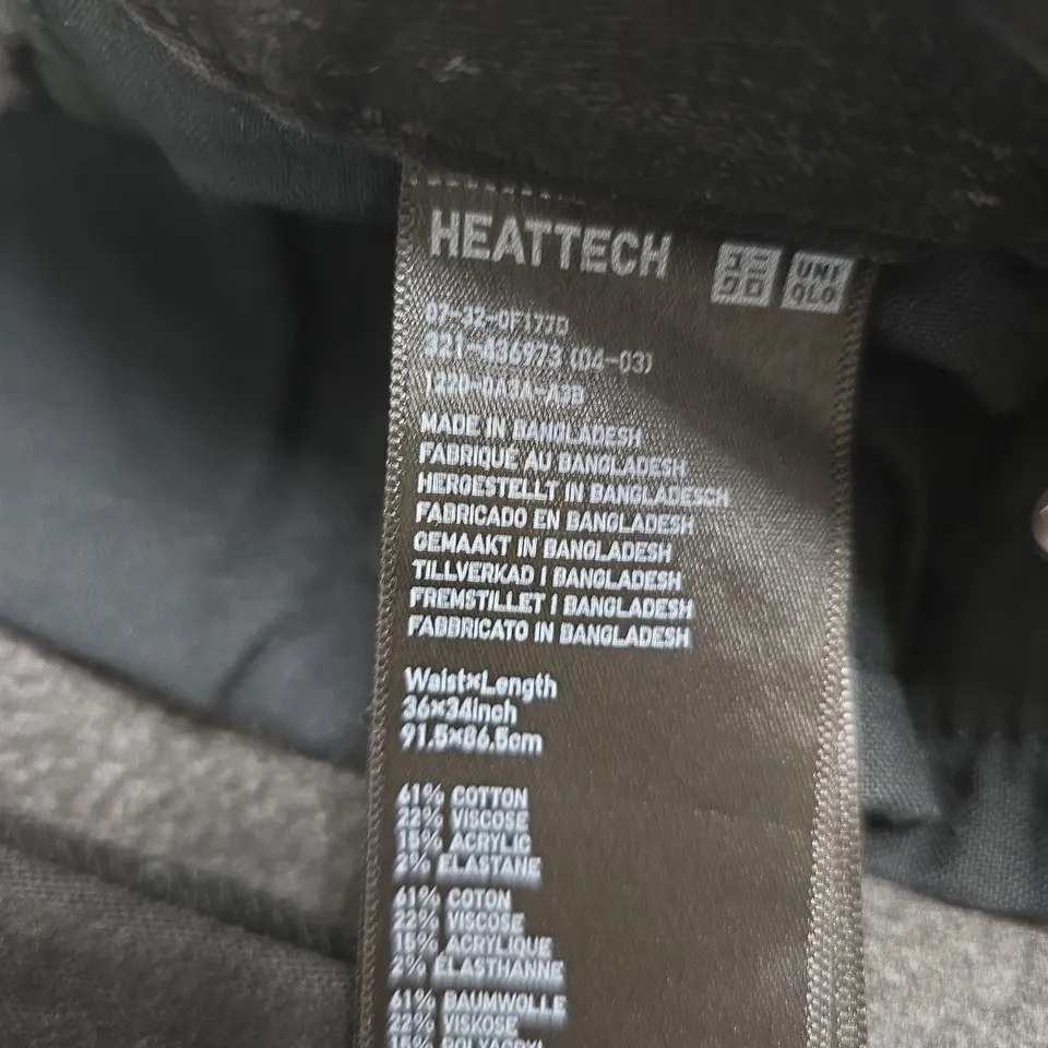 UNIQLO JEANS - BLACK HEATTECH TROUSERS (MEN) W36 L34