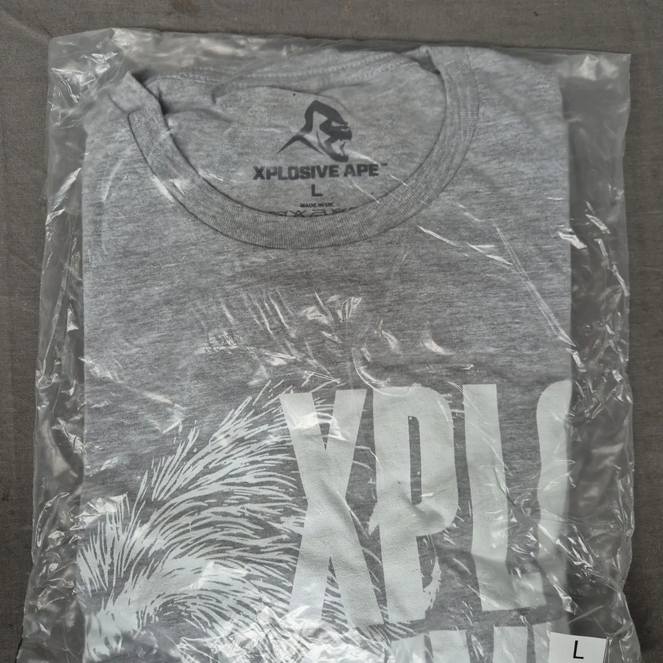 XPLOSIVE APE CREW NECK T-SHIRT IN GREY SIZE LARGE