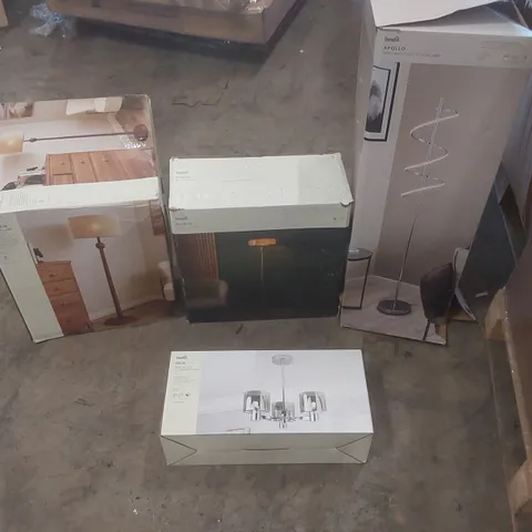 PALLET CONTAINING A VERY LARGE QUANTITY OF ASSORTED DESIGNER LIGHTING PRODUCTS TO INCLUDE: FLOOR LAMPS, CEILING LIGHT, TABLE LAMP ECT