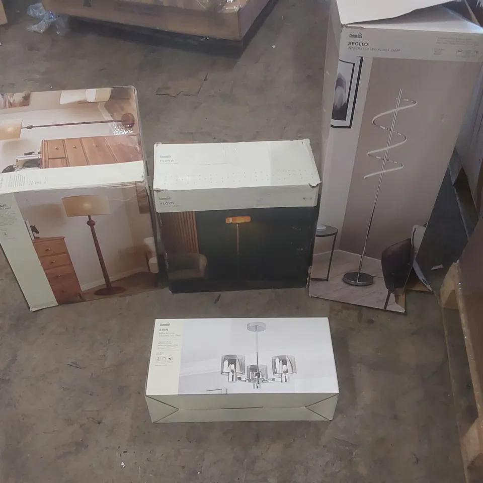 PALLET CONTAINING A VERY LARGE QUANTITY OF ASSORTED DESIGNER LIGHTING PRODUCTS TO INCLUDE: FLOOR LAMPS, CEILING LIGHT, TABLE LAMP ECT