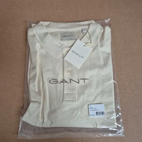 BAGGED GANT INTERLOCK SS POLO IN CREAMED WHITE - XXXL