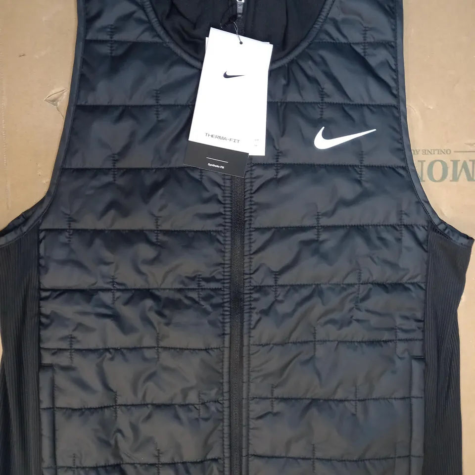 DESIGNER SLEEVELESS BODY WARMER VEST IN THE STYLE OF NIKE IN BLACK SIZE UNSPECIFIED