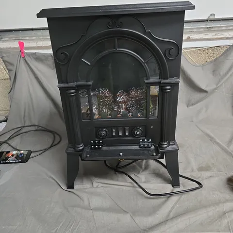 ELECTRIC FIREPLACE STOVE HEATER, BLACK VICTORIAN STYLE 