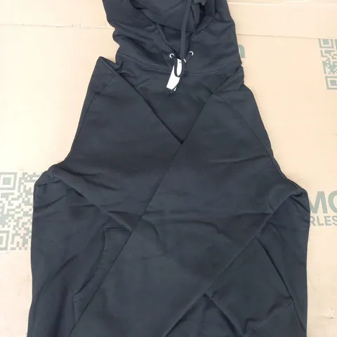 BAGGED SUPREME HOODIE IN BLACK WITH WHITE LOGO SIZE UNSPECIFIED