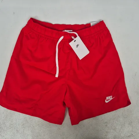 NIKE STANDARD FIT ABOVE KNEE SHORTS IN RED SIZE SMALL