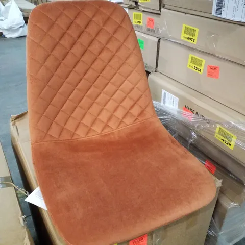 BOXED SET OF 4 ORANGE VELVET DINING CHAIRS