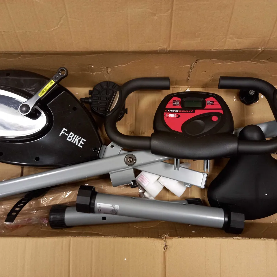 ULTRASPORT FOLDABLE EXERCISE BIKE WITH HAND PULSE SENSORS - BLACK AND SILVER - COLLECTION ONLY