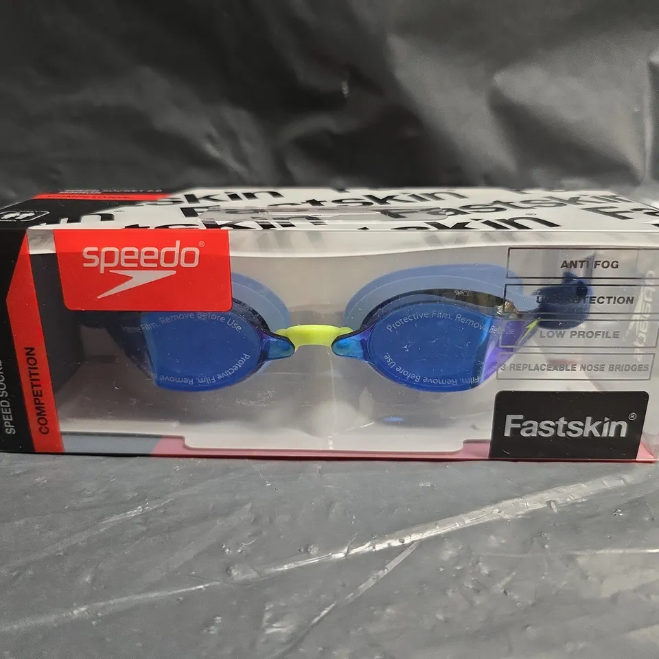 SPEEDO FASTSKIN SWIMMING GOGGLES – BLUE LENSES, BOXED