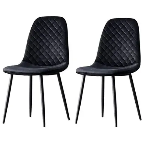 BOXED BRIENNE UPHOLSTERED BLACK DINING CHAIRS (SET OF 2, 1 BOX)