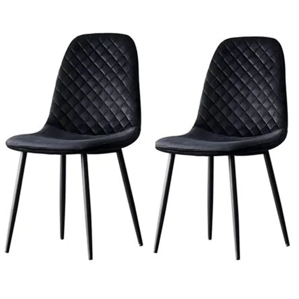 BOXED BRIENNE UPHOLSTERED BLACK DINING CHAIRS (SET OF 2, 1 BOX)