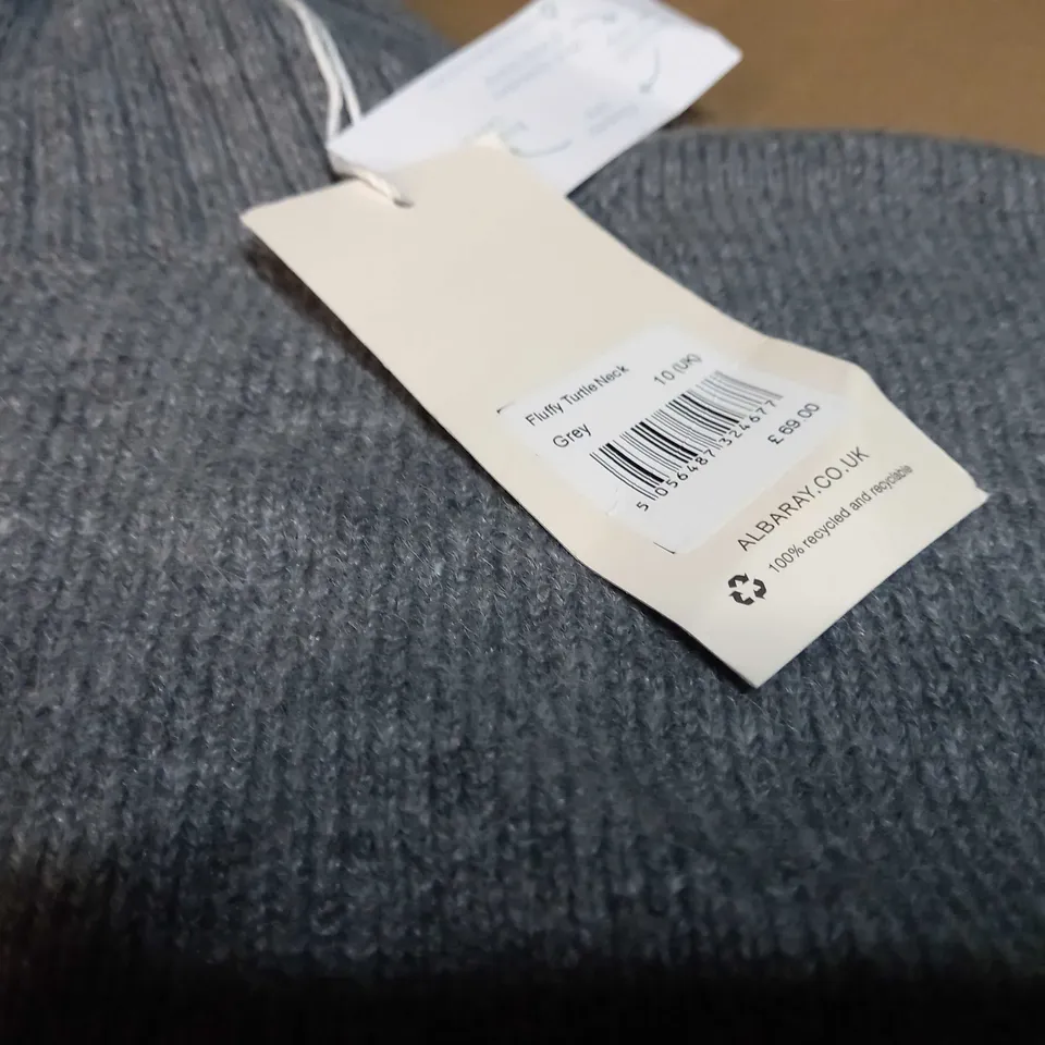 ALBARAY GREY SOFT KNIT TURTLE NECK - SIZE 10