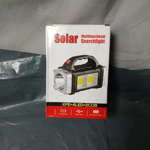 SOLAR MULTIFUNCTIONAL SEARCHLIGHT – XPE+4LED+2COB – BOXED