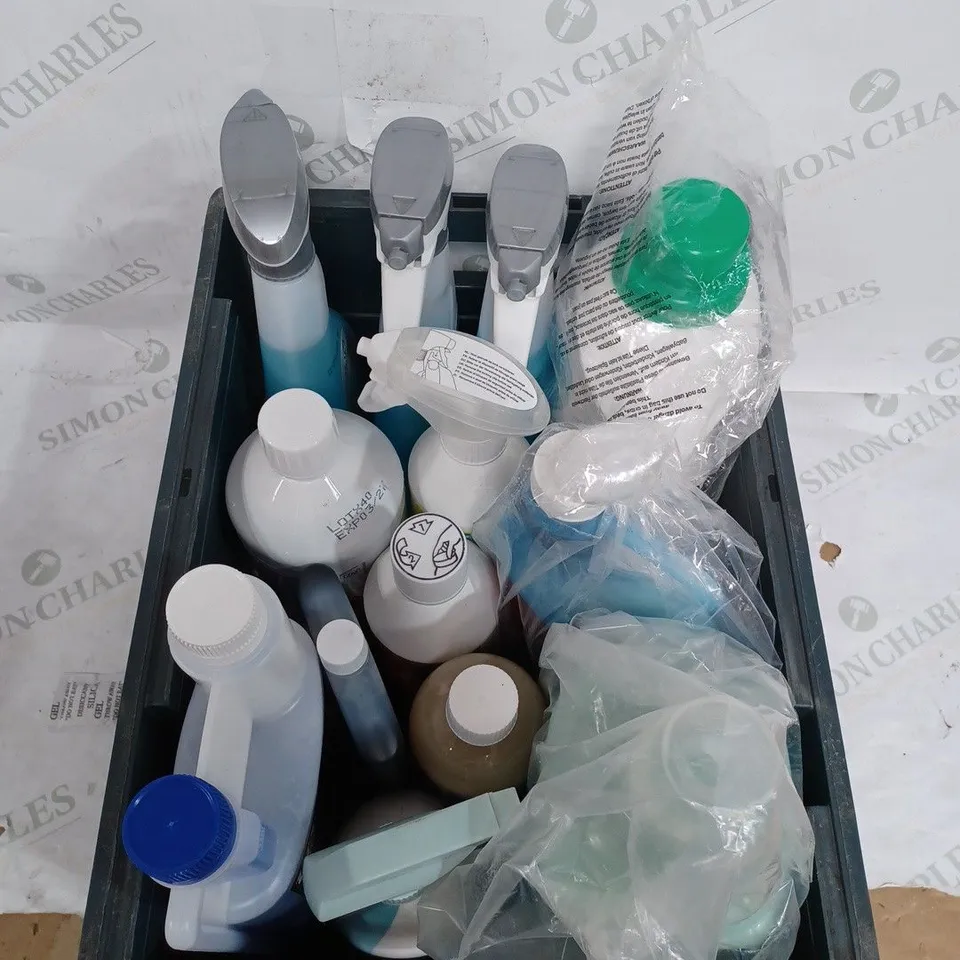 LOT OF ASSORTED HOUSEHOLD CLEANING ITEMS TOO INCLUDE CIF , MYXAZIN AND MULTI-SURFACE CLEANER  