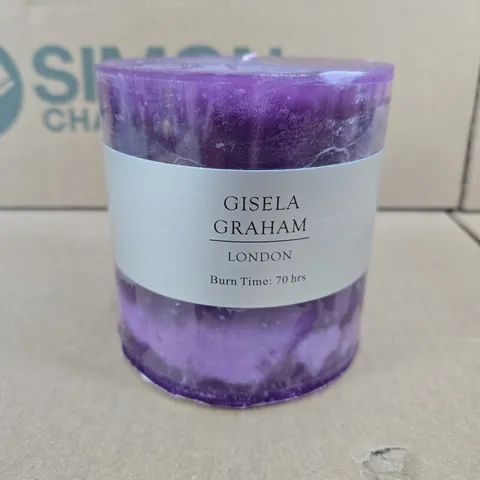 4 X BOXES OF GISELA GRAHAM 70HR BURN CANDLES IN PURPLE - 6 CANDLES PER BOX 
