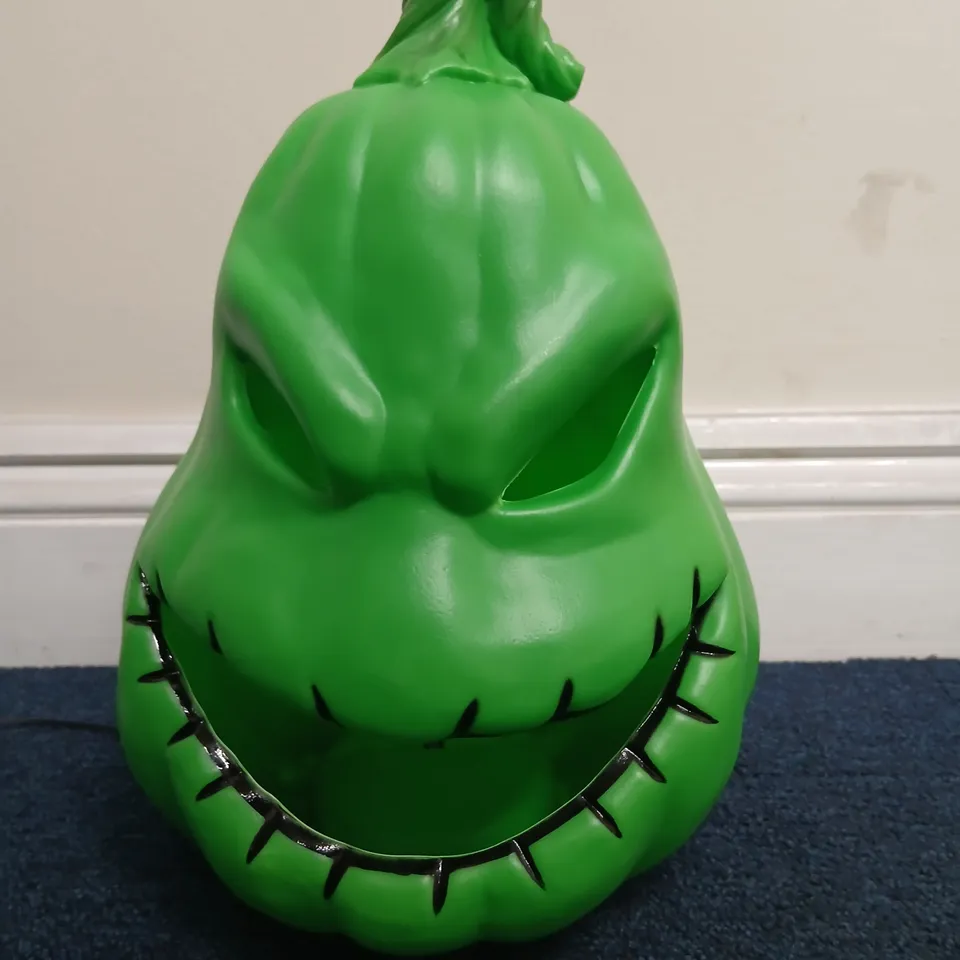 APPROXIMATELY 96 NIGHTMARE BEFORE CHRISTMAS OOGIE MEDIUM LIGHT HALLOWEEN PUMPKIN DECORATION – GREEN GLOW
