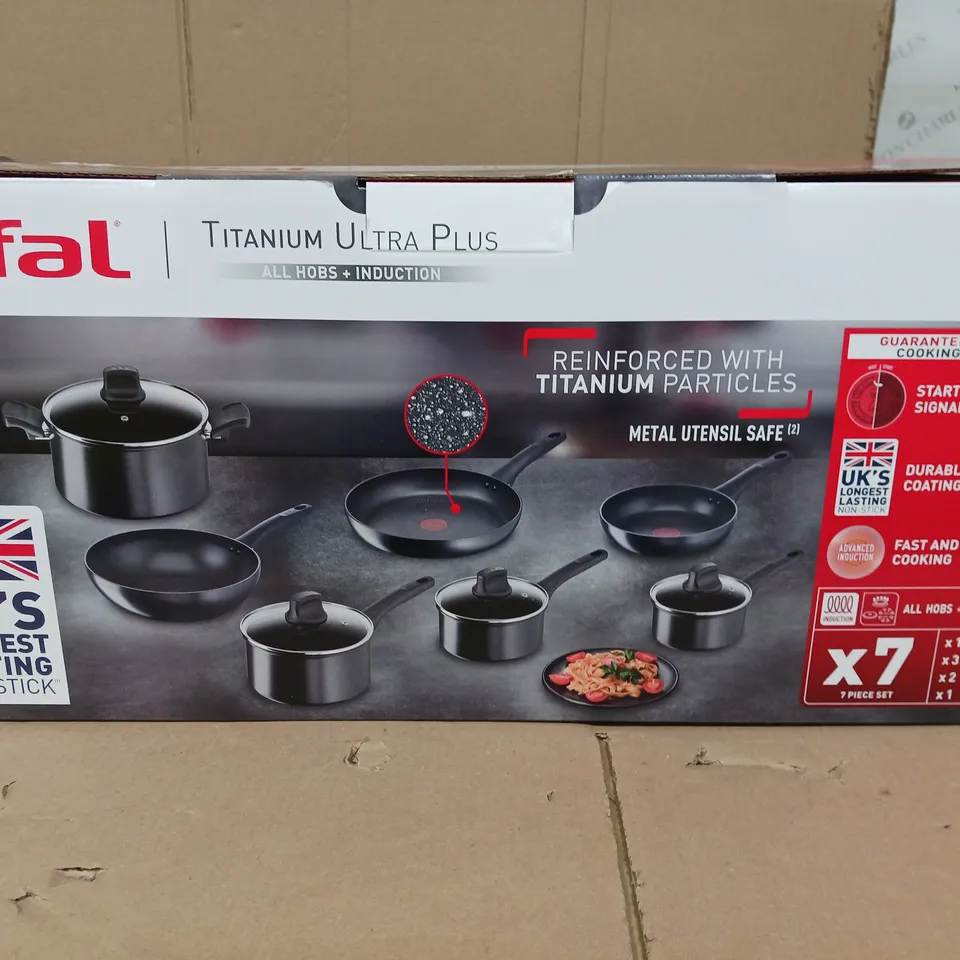 TEFAL TITANIUM ULTRA PLUS NON-STICK 7 PIECE PAN SET 