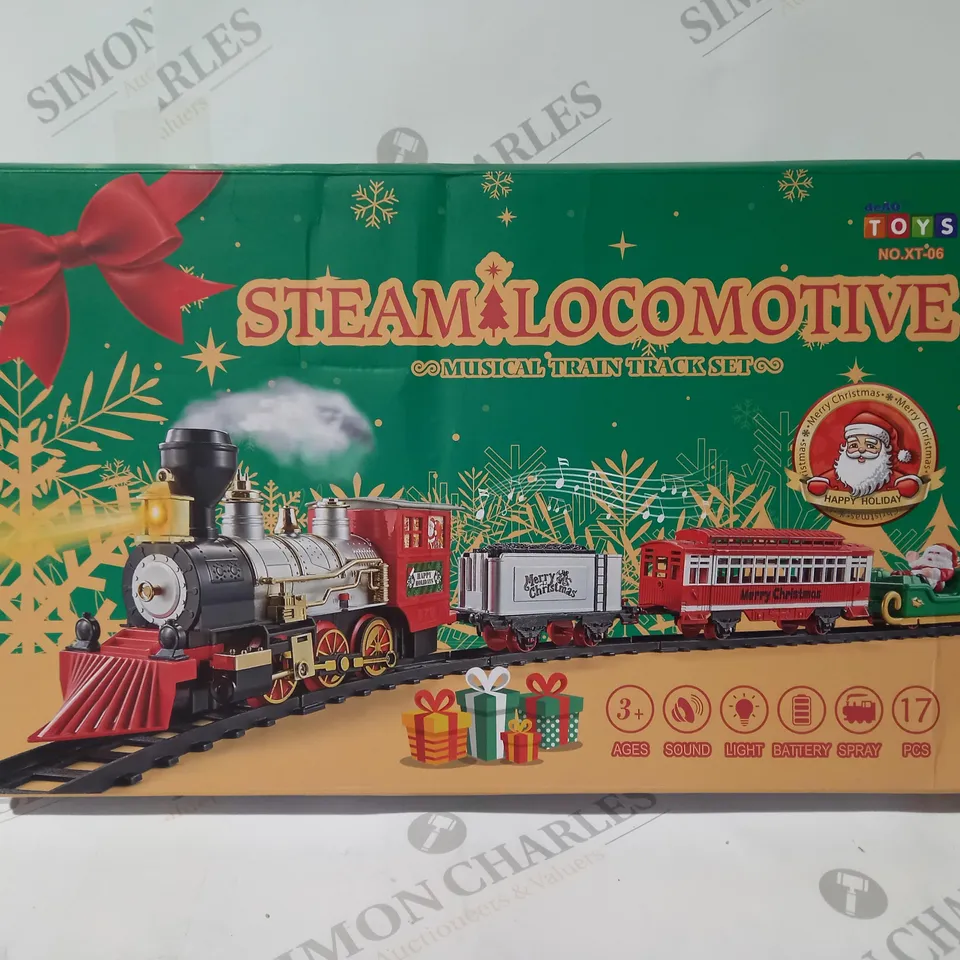 BOXED DEAO NO.XT-06 STEAM LOCOMOTIVE MUSICAL TRAIN TRACK SET