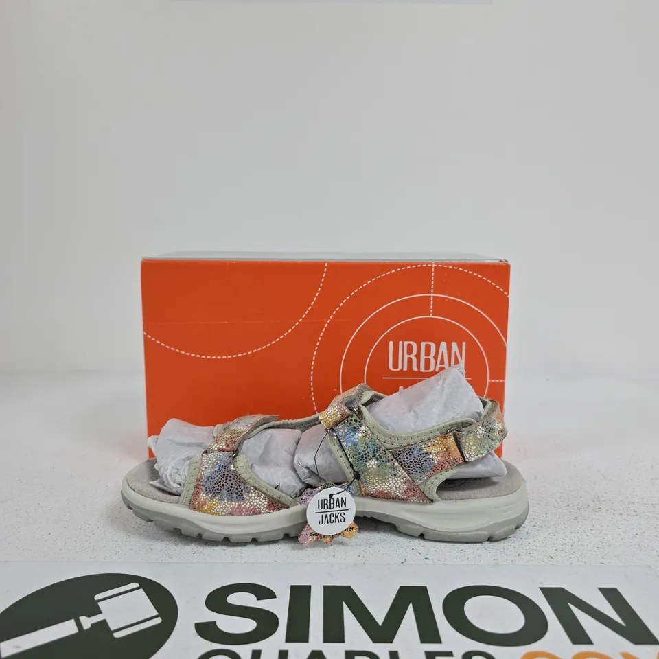 URBAN JACKS SANDALS – MULTICOLOURED STRAPS, VELCRO, BOXED SIZE EU 40