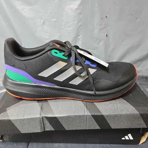 BOXED PAIR OF ADIDAS RUNFALCON 3.0 TRAINERS IN BACK MULTI - UK 11.5