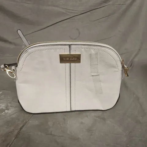 RIVER ISLAND GREY CROSSBODY BAG WITH GOLD TONE FRONT PLAQUE
