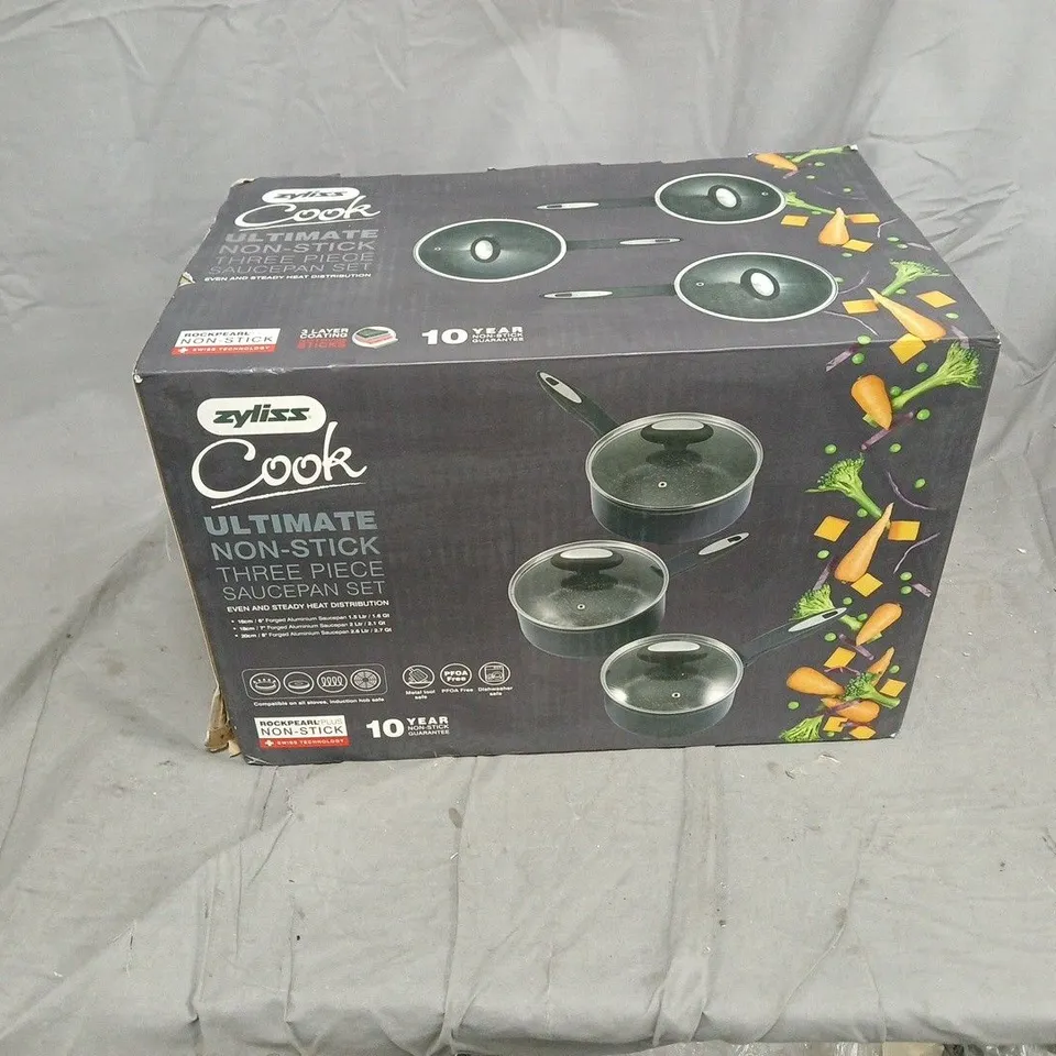 ZYLISS COOK ULTIMATE NON-STICK 3-PIECE SAUCEPAN SET (BOXED)