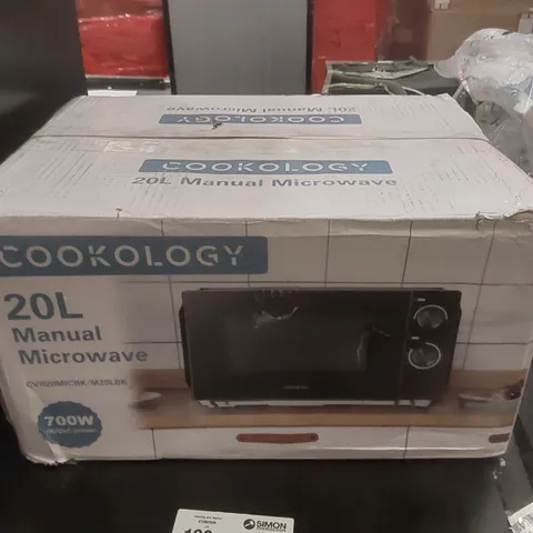 BOXED COOKOLOGY CVR20MICBK/M20LBK 20L FREESTANDING MICROWAVE 700W – BLACK