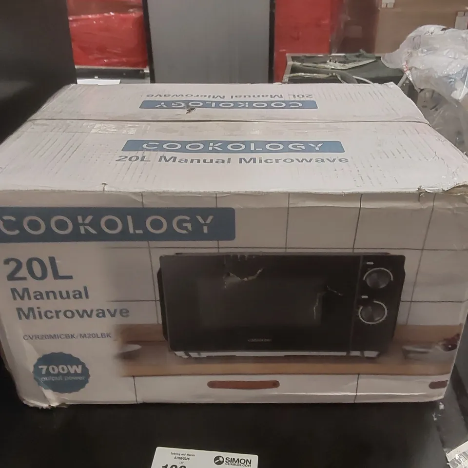 BOXED COOKOLOGY CVR20MICBK/M20LBK 20L FREESTANDING MICROWAVE 700W – BLACK
