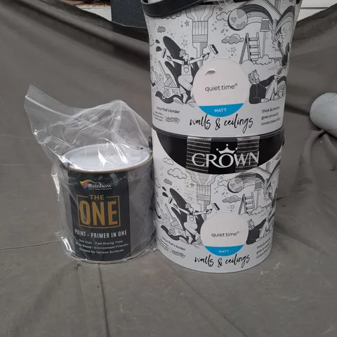 LOT OF 4 PAINT PRODUCTS TO INCLUDE CROWN WALLS & CEILING AND THE RAINBOW PRIMER