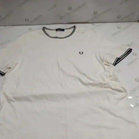FRED PERRY OFF WHITE T-SHIRT - XL
