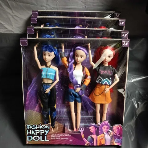 LOT OF 4 FASHION HAPPY DOLL 3-PACKS FASHION DOLLS