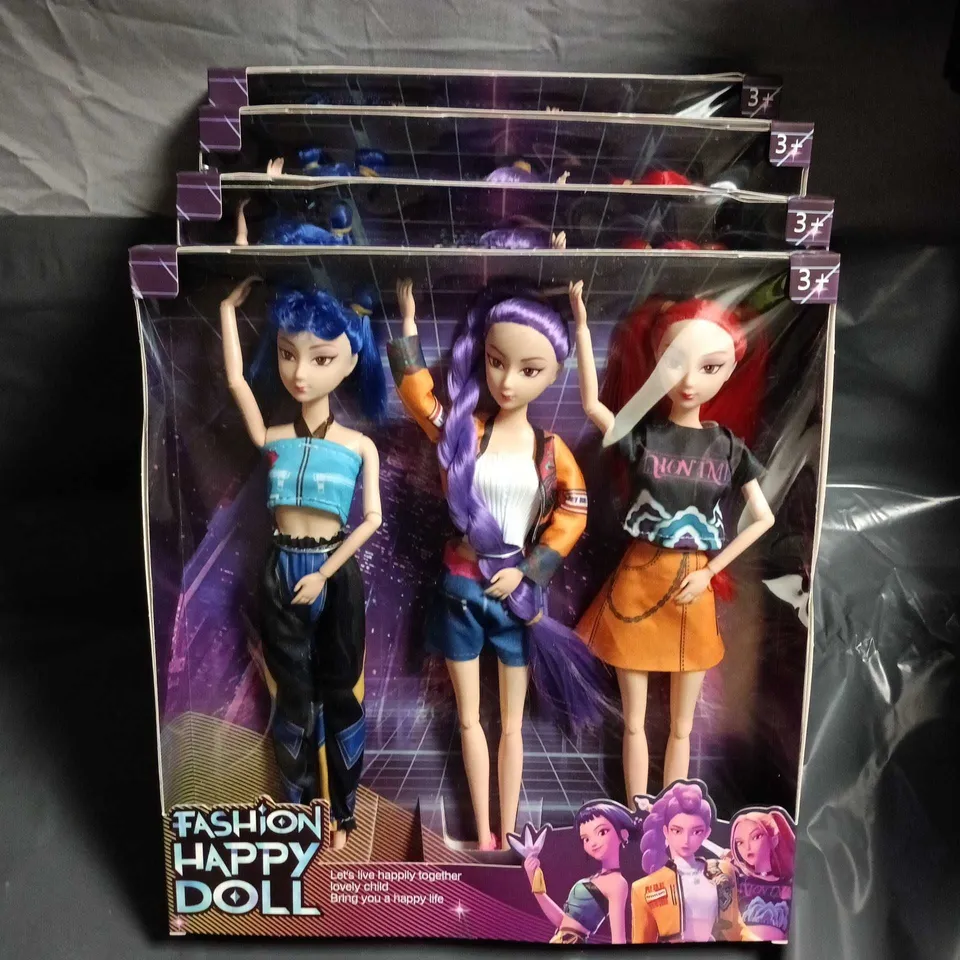 LOT OF 4 FASHION HAPPY DOLL 3-PACKS FASHION DOLLS
