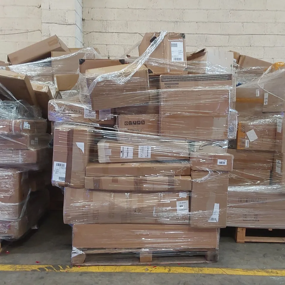 PALLET CONTAINING A LARGE ASSORTMENT OF CONSUMER PRODUCTS INCLUDING: LI-ION BATTERY LAWN MOWER, CAT TREE, PETROL STRIMMER, CLOTHES HANGER ECT
