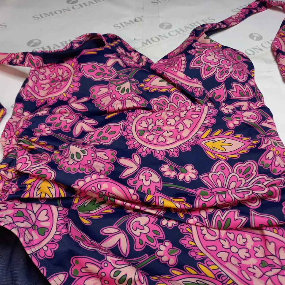 BODEN TROPICAL FLORAL DESIGN SWIMSUIT IN NAVY/PINK - UK 14R