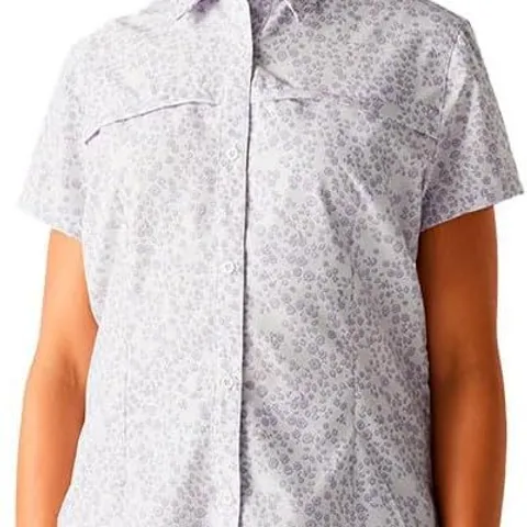 BRAND NEW REGATTA WOMENS TRAVEL PACKAWAY SHORT SLEEVE SHIRT IN LILAC HUNT - UK 10