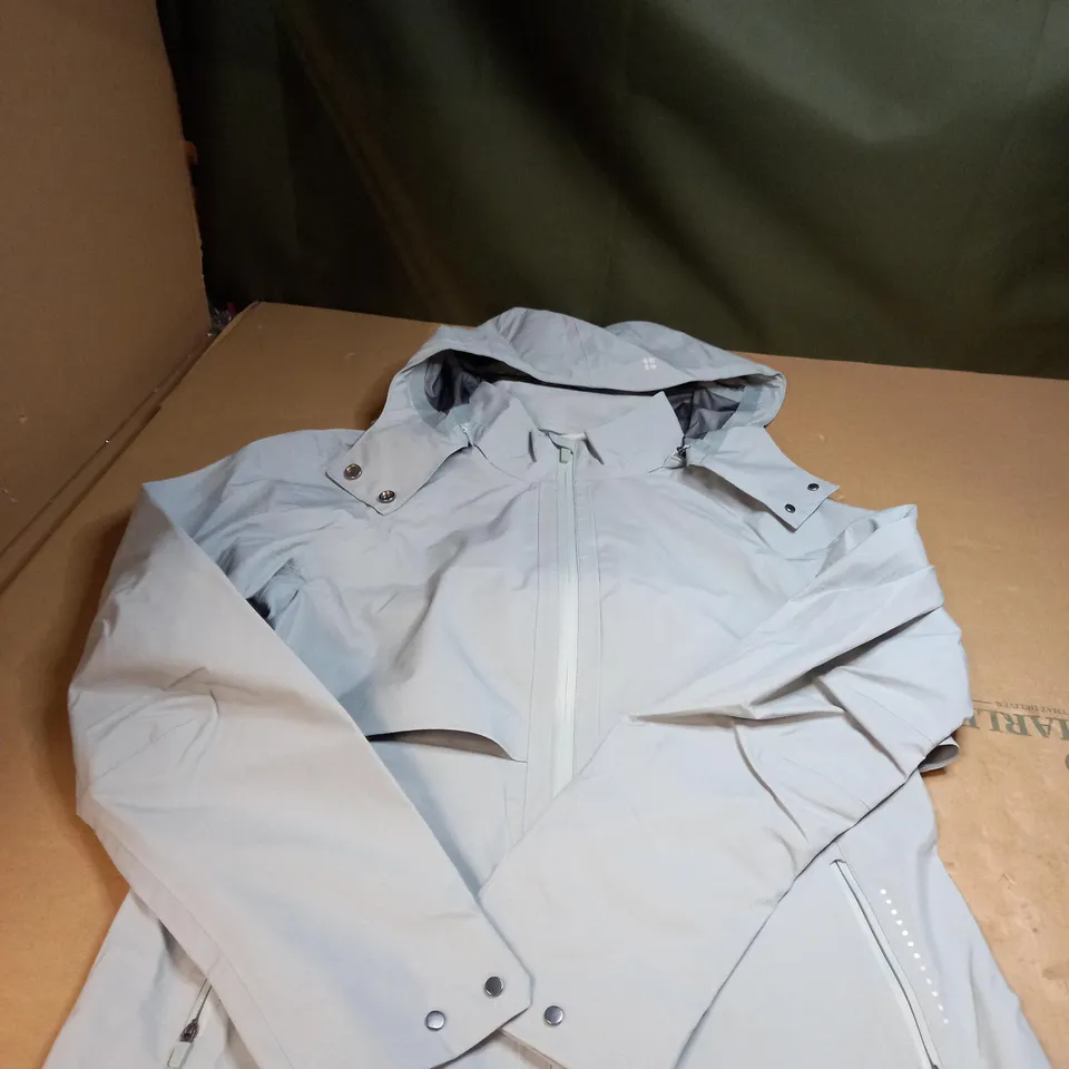 SWEATY BETTY MIST BLUE  WATERPROOF COAT SIZE M 