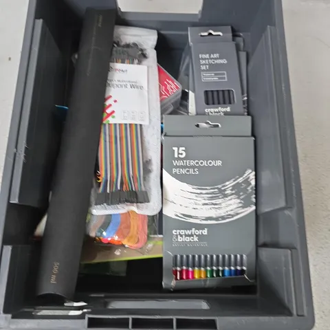 BOX CONTAINING A MIX OF 15 ASSORTED ITEMS INCLUDING pencils, thread, fragrance reeds etc.
