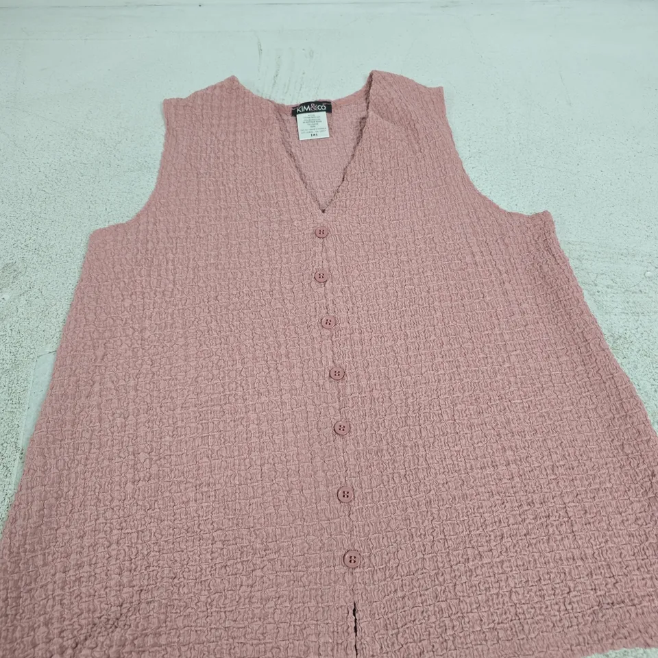 KIM & CO. WOMEN'S KNITTED VEST, ANTIQUE ROSE, UK M